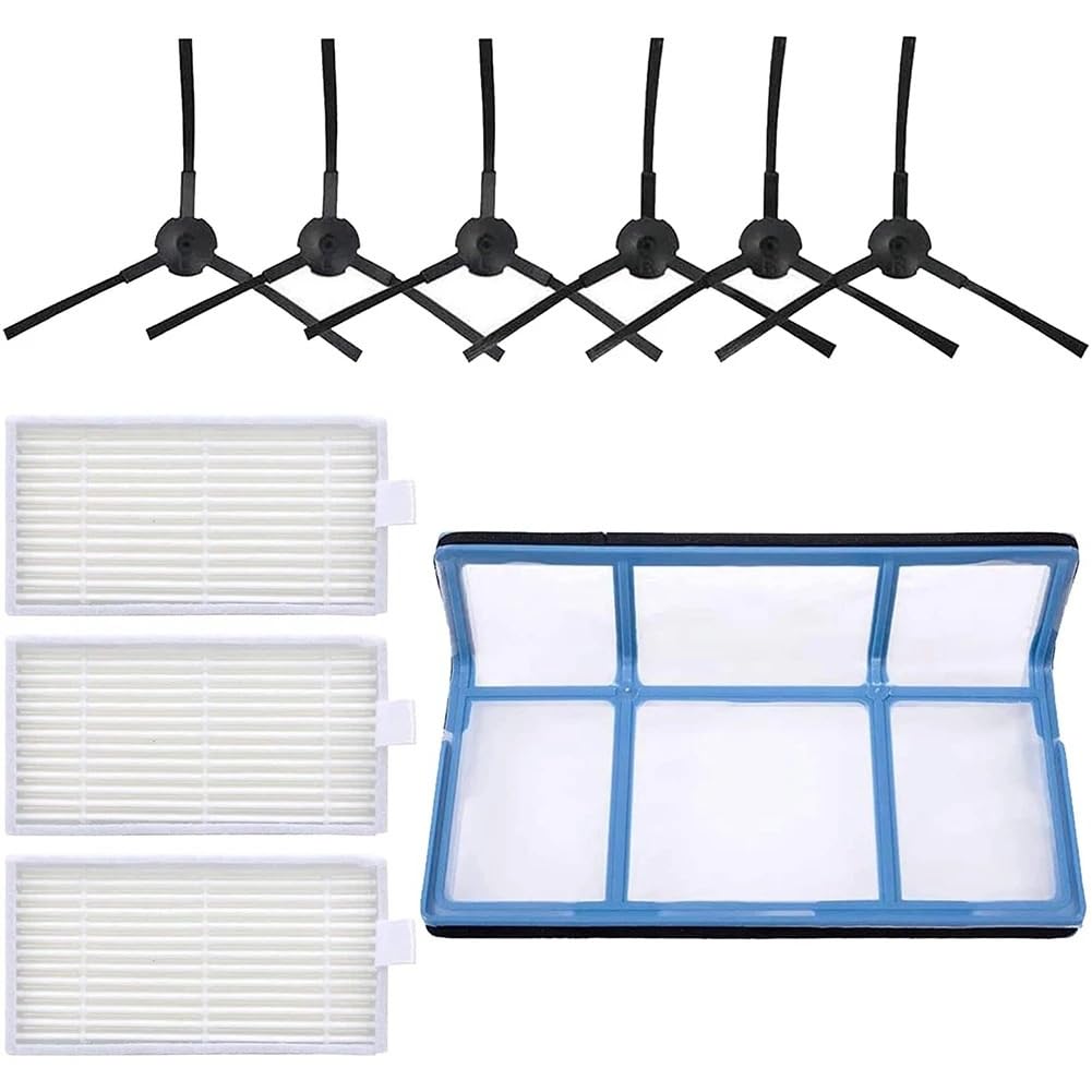 Filter Side Brushes Replacement Parts Set ，Compatible for ILIFE， V3 V3S V5 V5S Pro for Replace