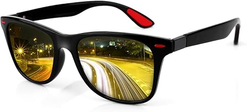 Lentes de visión nocturna cuadrados clásicos para hombres y mujeres, antirreflejos, HD, polarizados, para conducir, pesca, golf, protección UV400