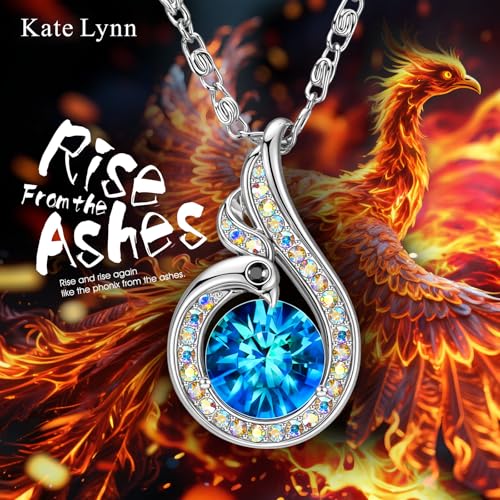 Kate Lynn Rise From the Ashes Phoenix Necklaces for Women, White Gold Plated Crystal Jewelry, Birthday Gift for Women, Symbol of Luck and Renewal, 18+2 inch, Packaged with Jewelry Box2