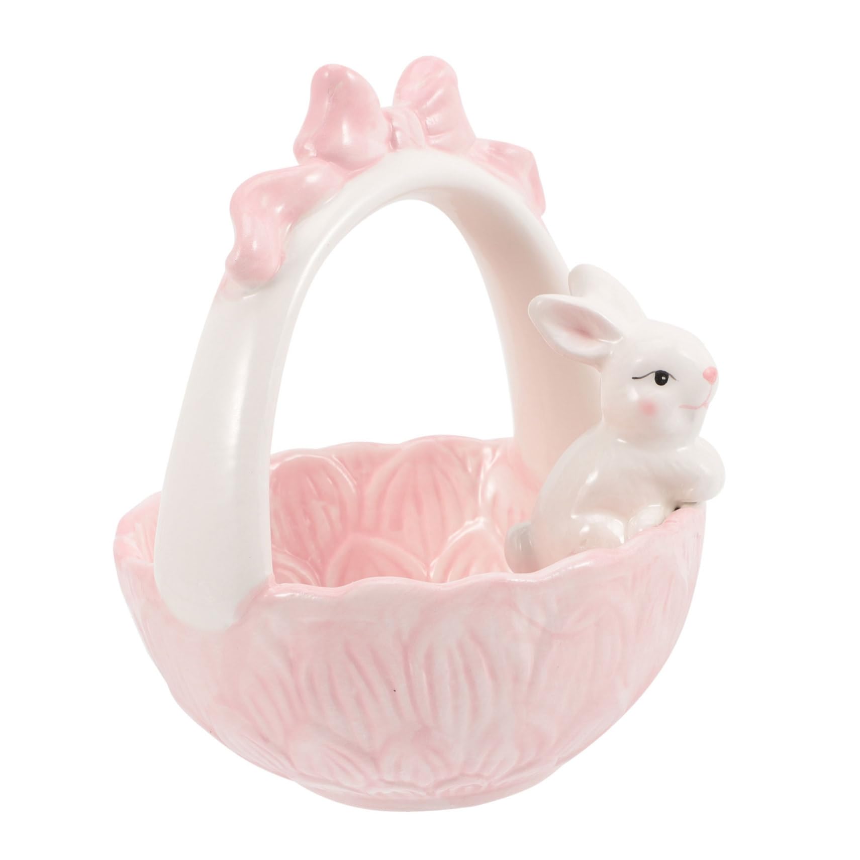 Holibanna Decorative Bunny Dish Easter Basket Cartoon Ceramics Cereal Bowl Easter Candy Bowls