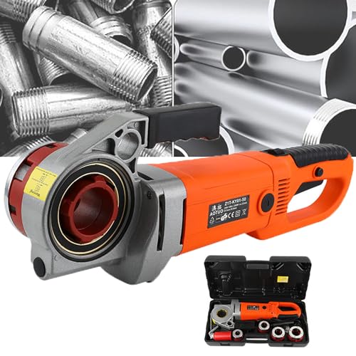 Roscadora portátil Roscadora de tubos eléctrica portátil de mano con 6 troqueles para tubos de 1/2' a 2', máquina de roscado de 2300 W, juego de roscado, herramientas eléctricas, troqueles,