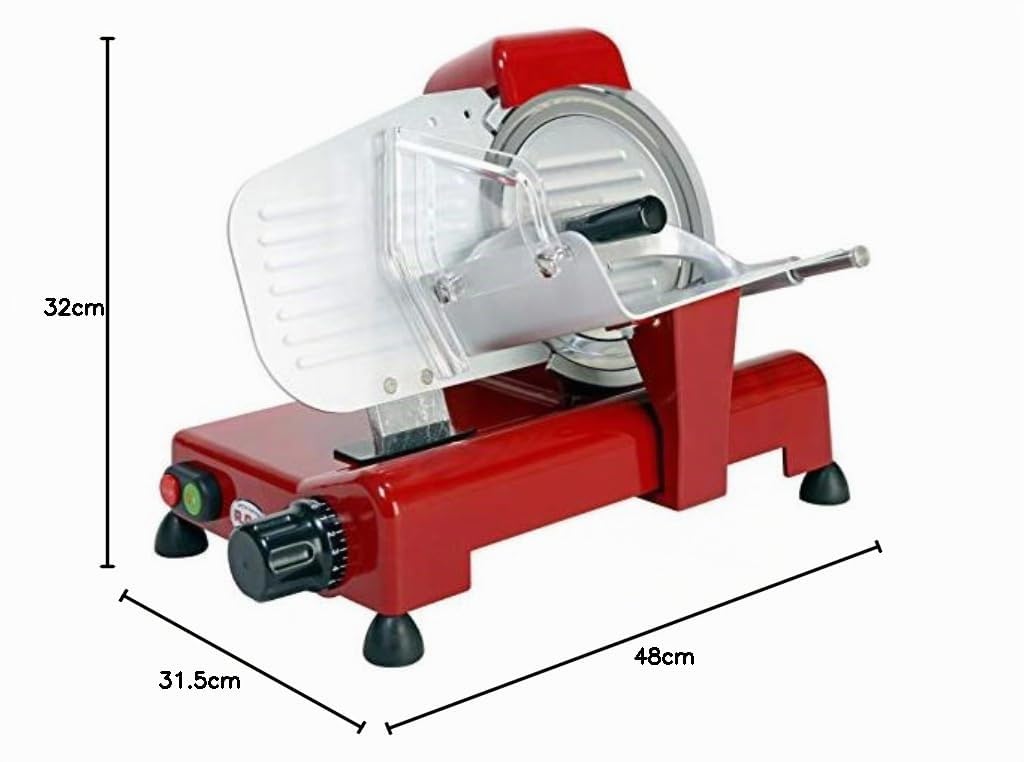 RGV Aufschnittmaschine Special Edition 20 Rot, Made in Italy, Klinge Ø 200 mm, Aluminium, Rot [Exklusiv Amazon]