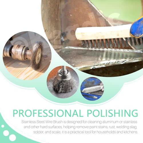 Keadic 10-teiliges Drahtbürstenbecher-Set, Edelstahl/Messing/Nylonborsten und Drahtrad für Bohrer mit 1/4-Zoll-Sechskantschaft für Rost-, Schmutz- und Lackreinigung
