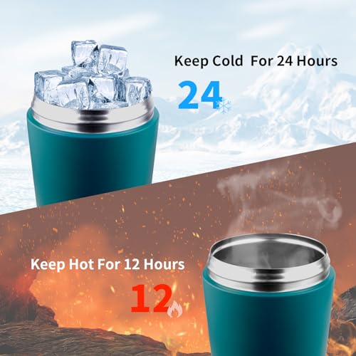 Image of TOOFEEL Protein Shaker Bottle 20 oz - Double Walled Insulated Vacuum Shaker Cups for Protein Shakes, Keeps Cold /Hot, Metal Stainless Steel Water Bottle, Preworkout Gym Shaker Bottle