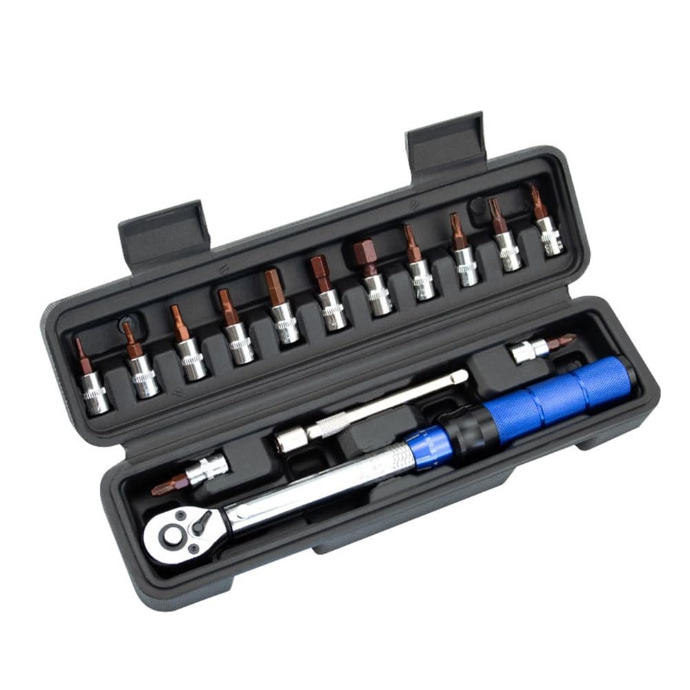 Llave dinamométrica ajustable de 1/4 pulgadas, 2-24 Nm, juego de herramientas de reparación de bicicletas, juego de herramientas manuales