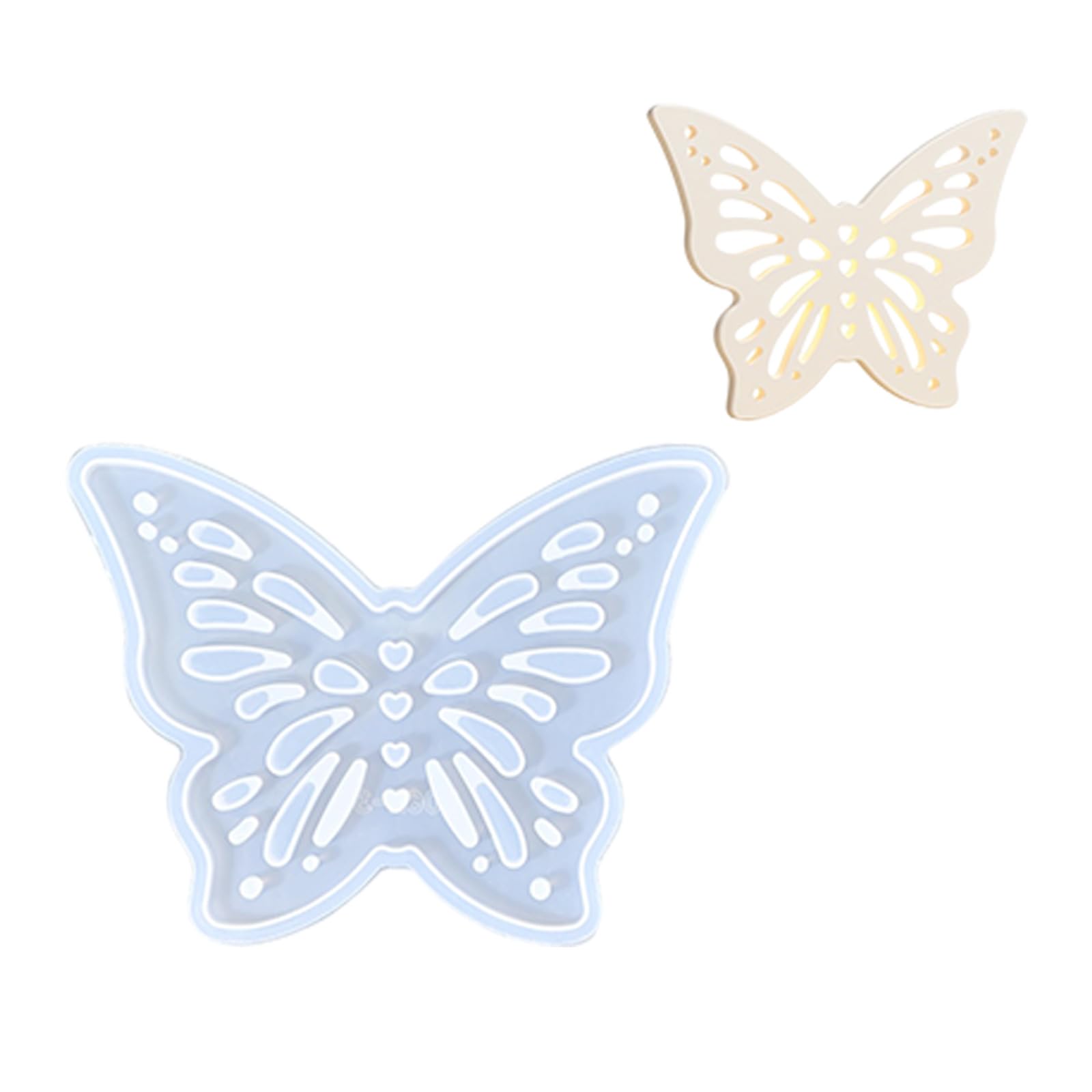 Yhplxyuus Hollowed Heart Butterfly Silicone Stand Molds for Holder Silicone Tealight Holder Molds for Epoxy Resin Resin Craft Mold