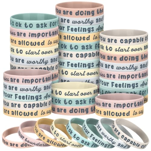 48 Pcs Mental Health Reminders Silicone Gifts Bulk Motivational Q...