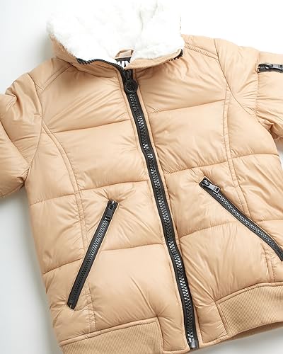 DKNY Girls' Winter Coat - Insulated Quilted Puffer Bomber Coat - Outerwear Jacket for Girls, Sherpa Collar/Cuffs (8-16)3