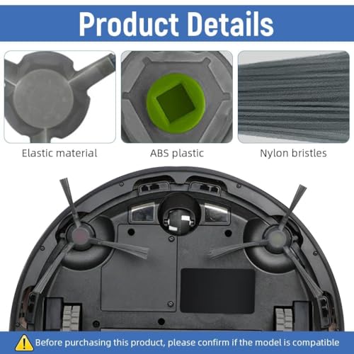 Image of Replacement Accessories Compatible with Ecovacs Deebot U2 Pro /U2 /DGN22 Robot Vacuum Cleaning accesoriesU2 Pro /U2 /DGN22 (EDU2 NOBRISTLEKIT)
