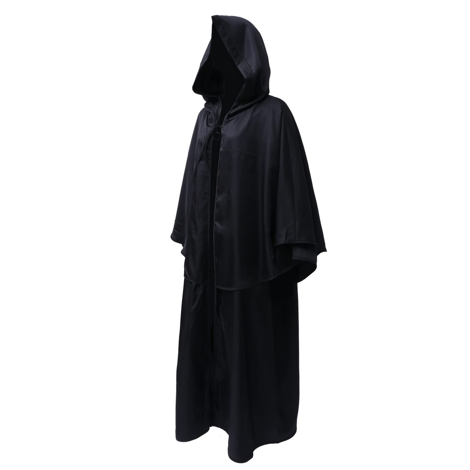 Cape Longue D'halloween à Capuche en Polyester Noir Ambiance Halloween