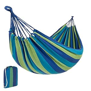 Best Choice Products 2-Person Indoor Outdoor Brazilian-Style Cotton Double Hammock Bed w/Portable Carrying Bag – Blue