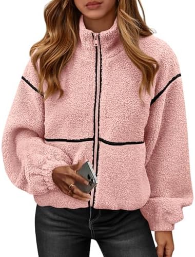 KIRUNDO Sherpa Jacket Women Fleece Oversized Zip Up Winter Coats Fall Jackets Faux Fur Warm Outwear 2026 Fashion Clothing