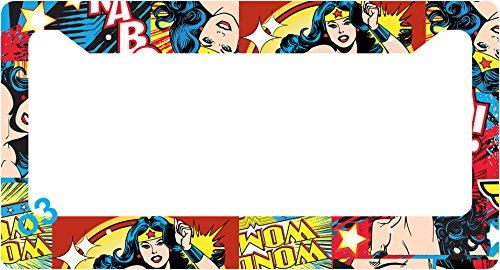 Wonder Woman Collage Lasso Comic Auto Car Frame Collage License Plate Frame Aluminum (A)