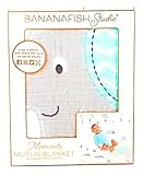 Bananafish Studio Milestone Muslin Blanket, Elephant; Owl Design Photo OP for Age