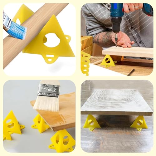 svpfuo 30 Stück Lackierständer Gelb, Pyramidenständer, Malständer Pyramiden, Es Wird zum Farbsprühen von Leinwand, Schranktüren und Anderen Möbeln und Kunsthandwerk Verwendet