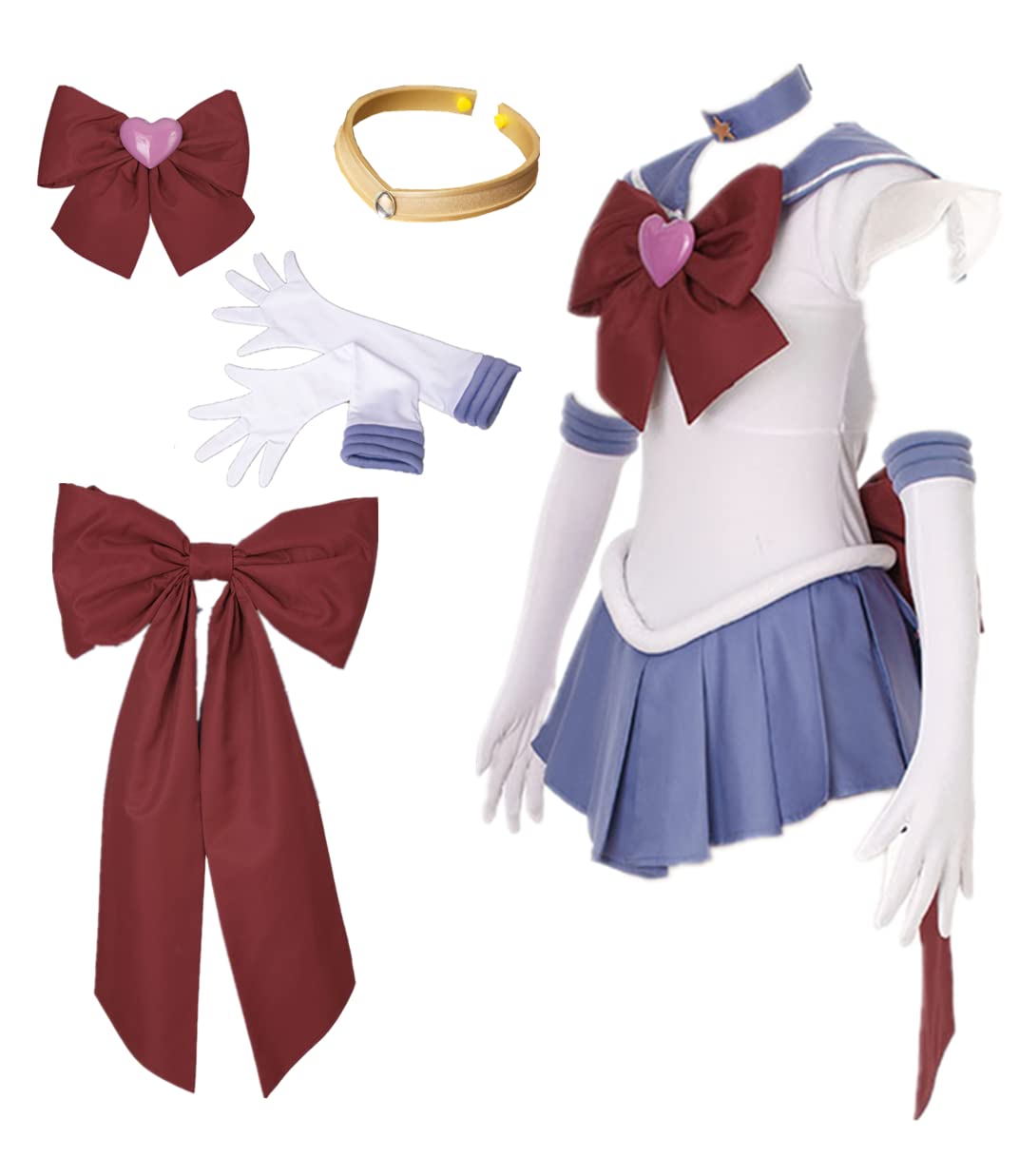 Anime Saturn Cosplay Costumes Halloween blue Super S combat suit (XX-Large)