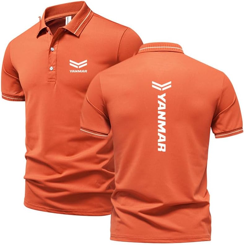 [XPSDEPO] メンズクラシックカジュアル（ヤンマー）ポロシャツソリッドカラーラペルボタンダウン半袖Tシャツ [並行輸入品]