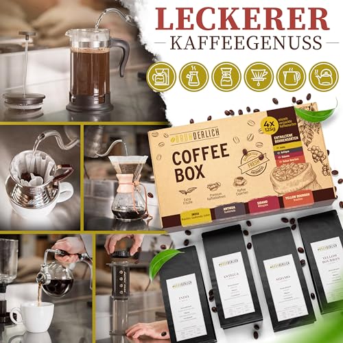 BRÜHDERLICH Kaffeebohnen Probierset ganze Bohnen (500g) - Premium Geschenk - Geschmackliche...
