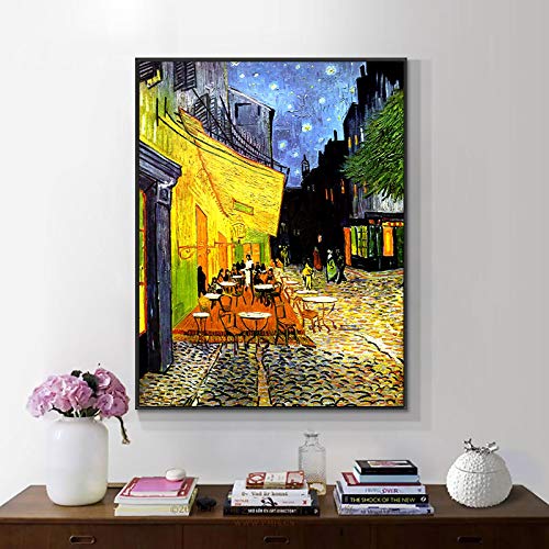 Toile Van Gogh Café Terrasse de qualité supérieure pour affiche murale art - 3