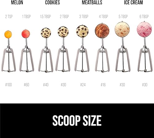 Miniatura 5 de Gorilla Grip - Cuchara con resorte de acero inoxidable de alta calidad, para frutas, galletas y helados, cuchara grande talla 12 de 5.3 cucharadas,