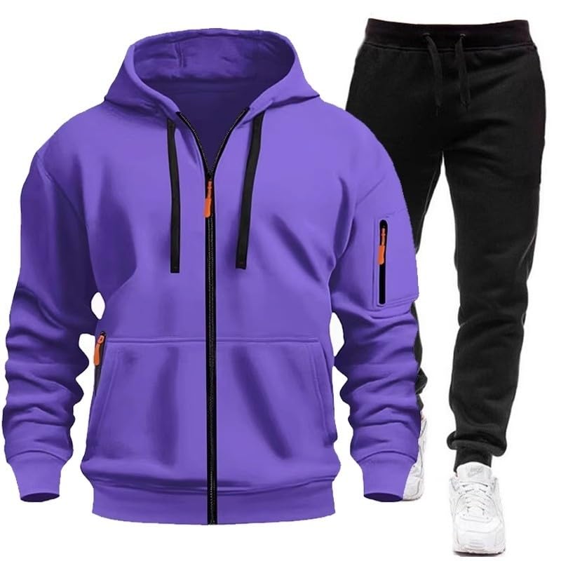 Men's Tracksuits 2 Piece Sets Fall Winter Zip Hoodies Jogging Sweatshirts and Joggers Casual Athletic Sportwear 2025