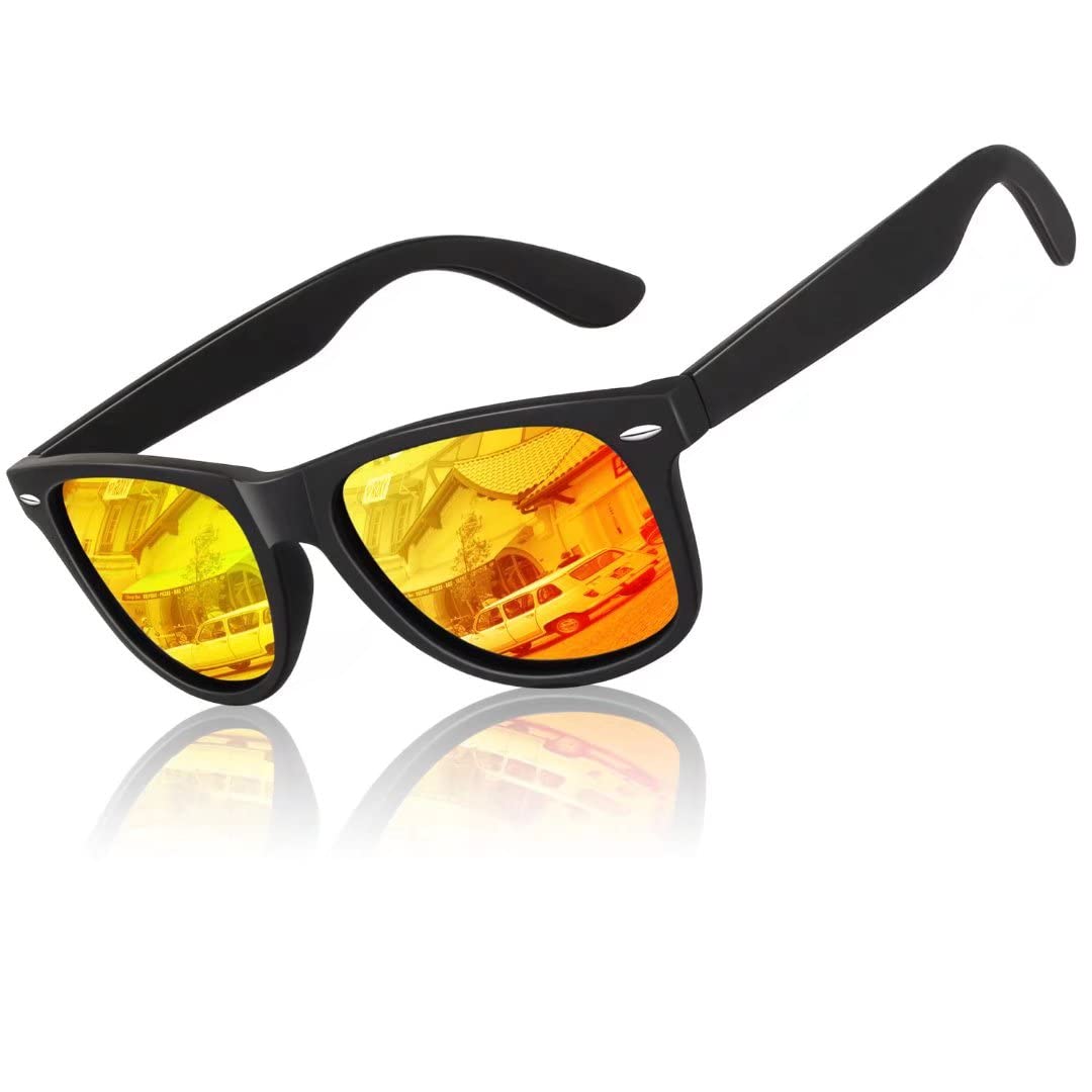 LINVO Occhiali da Sole da Uomo Donna Polarizzati Guida Protezione 100% UV400 Retrò Anni '80 Design
