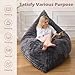 MuaMelop Bean Bag Chair, Giant Bean Bag Chair, 4 in 1 Convertible Beanbag Chairs for Adults with Removable Cover, Memory Foam Floor Cushions, Living Room, Bedroom, Dark Grey