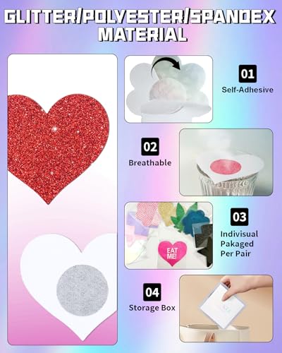 Image of CICKEE Nipple Pasties Black 9 Pairs Rave Pack Nipple Covers Stickers for Rave, Music Festivals, Beach or Daily Wear