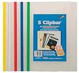 Archivos claro, sólido surtido de color codificados espinas (amarillo, blanco, rojo, azul y verde). Cubierta de resistencia de micrón 180 flexible fuerte