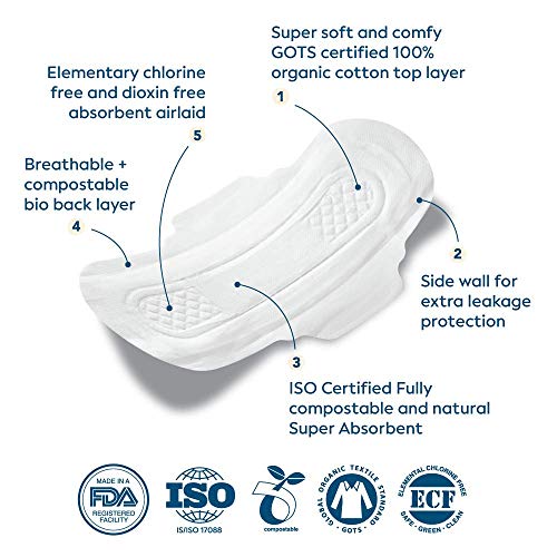 Anandi sanitary pads for women 12 XXL & 18 XL Pads | Biodegradable Organic pads with Disposal pouch | Certified ~100% Compostable - Image 4
