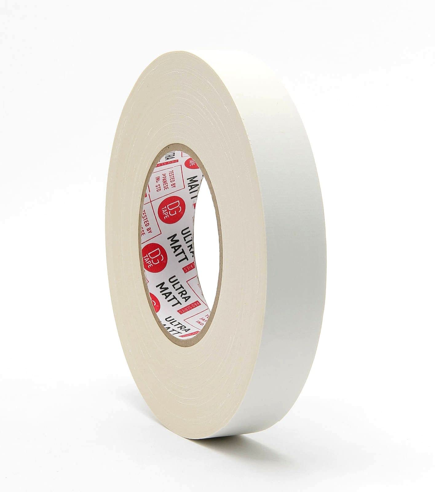 DGTAPE 1in X 60ya - White ultraMATT Wide Gaffer Tape - Matte Finish Professional Grade &amp; Perfect Natural Rubber Adhesive Back. Non-Reflective &amp; Ease Tear by Hand UM25/50/W (1 in X 60 ya, White)