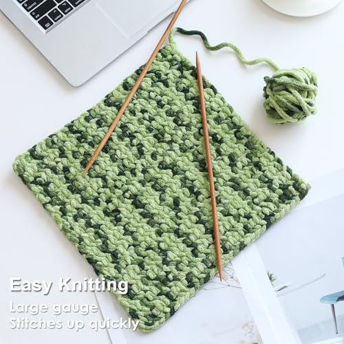 Image of #6 Super Bulky Blanket Yarn for Crocheting - 4 Skeins(Each 10.5oz /300g, 220yds /201m), Chunky Chenille Thick Plush Big Soft Yarn for Crocheting Knitting Blankets, Multi Green