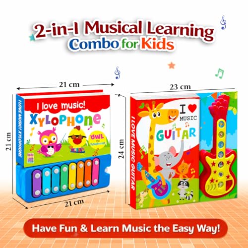 Image of ABCD & Numbers Musical Sound Book Combo Set | Interactive Alphabet & Counting Sound Board Books for Early Learning - Learn Numbers & Alphabet (Sound Combo)
