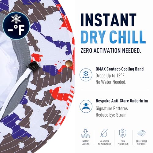 Image of TOP-EX UVCoolix Cooling UPF50+ Wide Brim Sun Hat, Waterproof, Big Head | cooling sweatband, waterproof, water resistant, UV protection, wide brim, breathable, big-head fit, fishing, hiking, beach