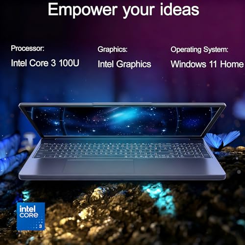 Image of Lenovo IdeaPad Slim 3i Laptop (15.3 inch FHD+,16GB DDR5 RAM, 512GB SSD, Intel Core 3 100U (> i5-1235U)) for Business, Home, 1080p IR Webcam, Backlit KB, 17-Hr Long Battery Life, Wi-Fi 6, Win 11 Home