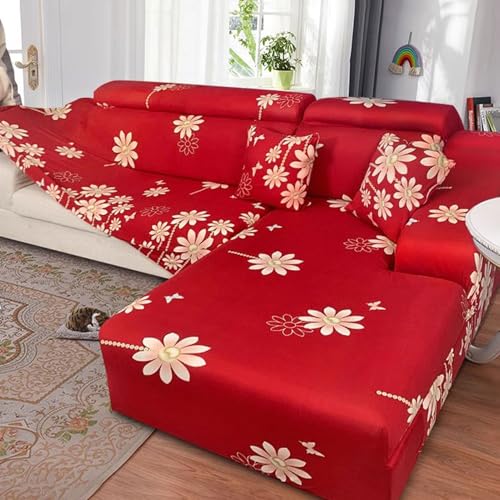 Housse de canapé d'angle sectionnel en velours extensible de 1 à 4 places - 5