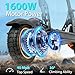 Electric Scooter Adults 1600W Motor 50 Miles Long Range & 40 MPH Top Speed Dual Suspension 48V 27AH Battery Folding E-Scooter Kick Scooter with Detachable Seat for Commuter Outdoor