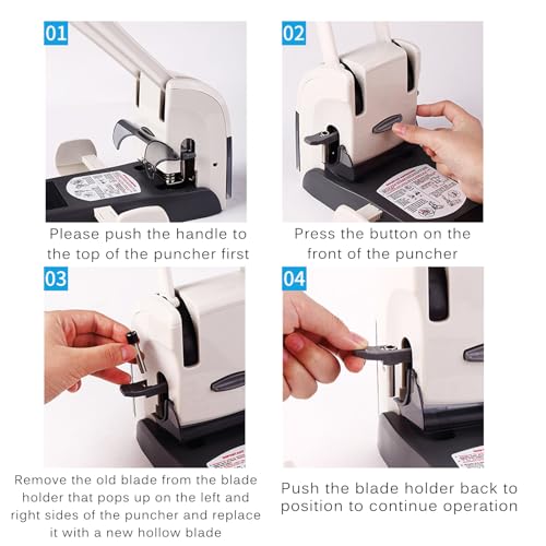 Perforatrice manuale a 2 fori, capacità 200 fogli, apertura 6 mm, passo 80 mm, profondità alimentazione carta 12 mm, ideale per casa, ufficio, scuola, aula