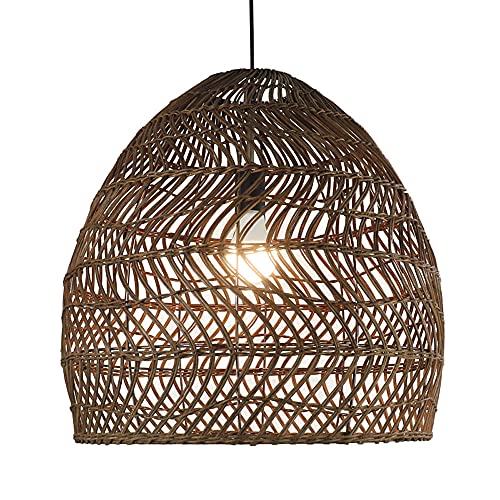 Lustre en rotin 50cm suspension nid d'oiseau pour salon bohème et cuisine