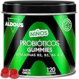 Probiotici Caramelle Bambini - 120 Caramelle Gommose Gusto Ciliegia - Fermenti Lattici Probiotici - Vitamina C, B3, B5, B6 - Probiotici per Intestino - Bifidobacterium, Lactobacillus - Vegan - ALDOUS