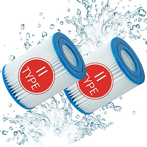 Mscomft 2 Stück Type ii Pool Filter Cartridge Pool Filterkartuschen für BW Filter Type ii geeignet für BW 58094 Filterkartusche für Pool für BW Swimming Pool 530/800 gal/h Filter.