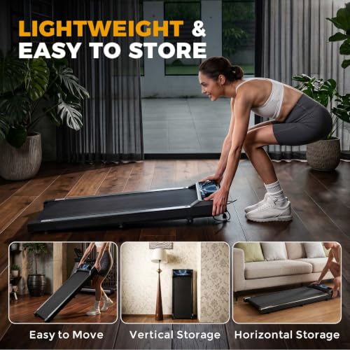 Image of Walking Treadmil with Incline - 2.5HP Portable Treadmill for Home Office, Compact Running Walking Machine with Remote Control, LED Display, Quiet Walking Machine, 265LB Capacity