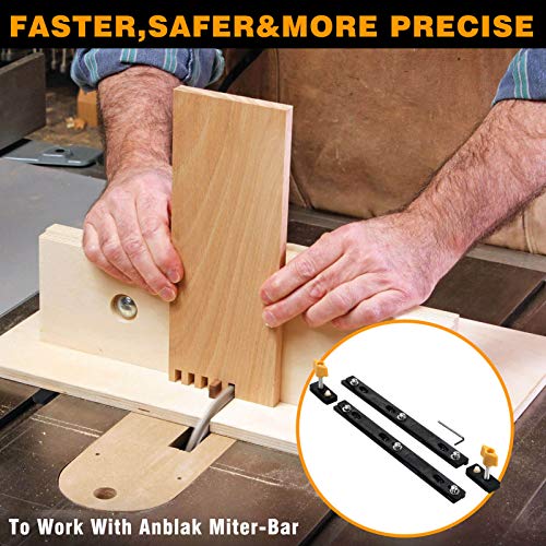 Table Saw Sled, Table Saw Accessories, Dovetail Jig, Miter Bar Track, Adjustable Miter Bar, Miter Gauge, T-track Woodworking(2 Pack)