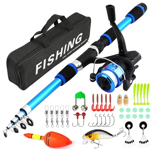 Kit De Pêche pour Enfants, Canne À Pêche Et Moulinet pour Enfants, Kit De Démarrage pour Enfants 2,1 M avec Moulinet Et Leurres, Canne À Pêche...