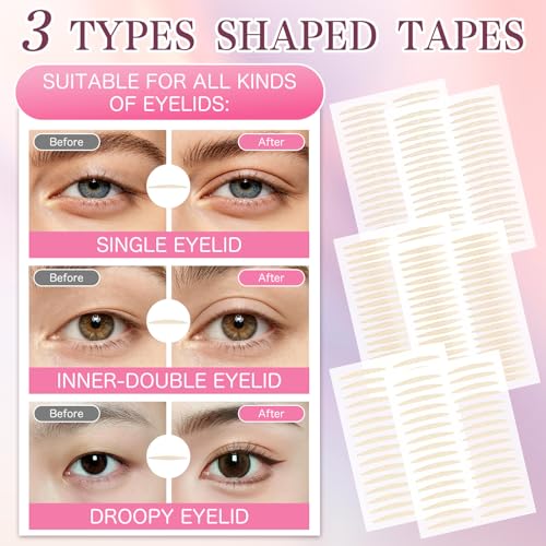 Double Eyelid Tape, Eyelid Tape for Hooded Eyes Invisible,Waterproof Eyelid Lifter Strips for Natural Look,All Day Wear,Say Goodbye to Sagging or Hooded Eyelids,Single Lids (800)