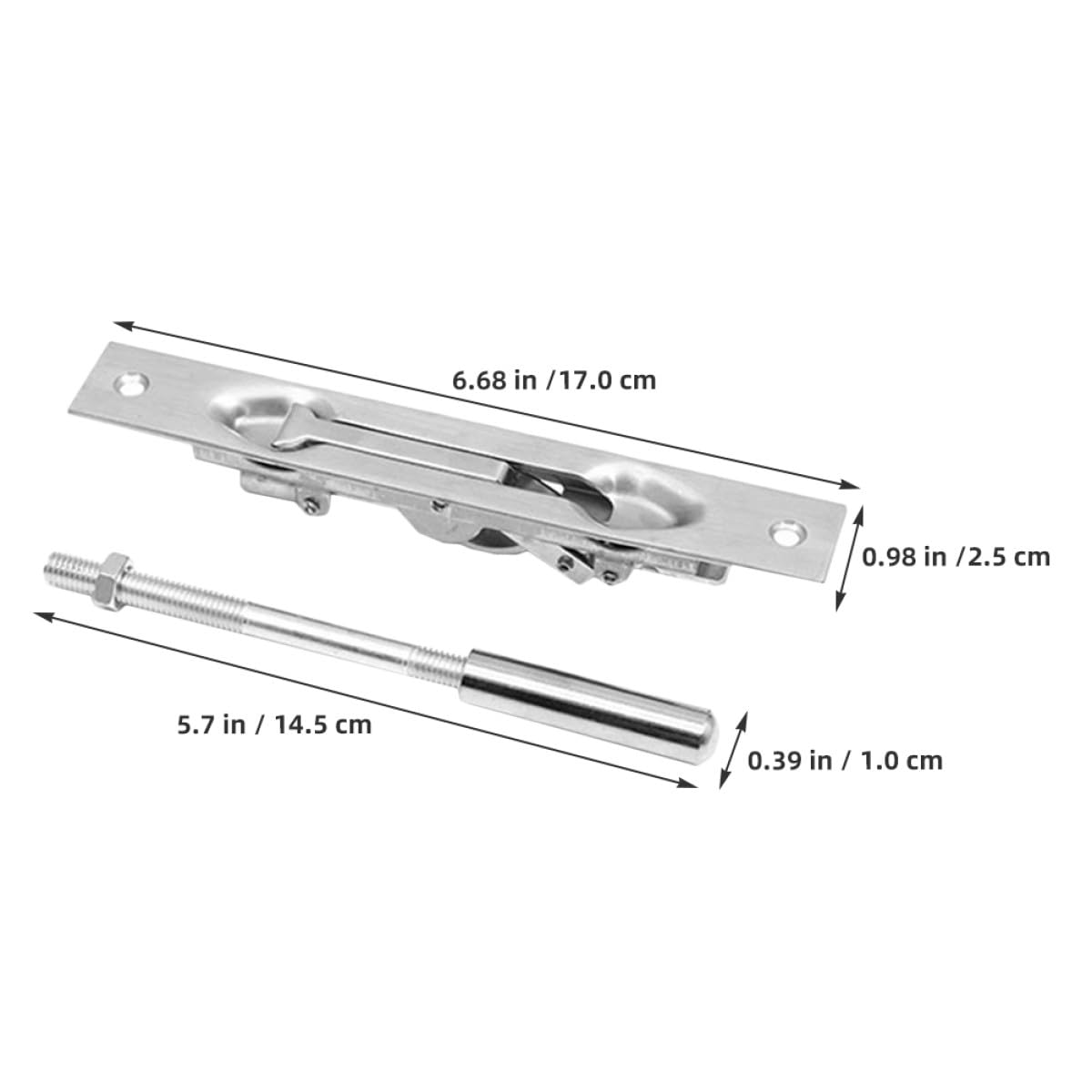 Set 2 Chiavistelli per Porte in Acciaio Inossidabile Argento, Design Comodo ed Estetico, Adatti per Porte Composite Doppie Francesi in Magazzini e Negozi