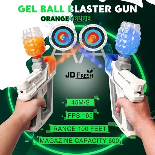 Image of Gel Blaster Automatic Toy Gun /Electric Outdoor Toy Machine Gun for Kids /Water Ball Pistol for Kids-Adults /Shooting Range Upto 70 feet Gun with 10000 Gel Balls - (Orange)