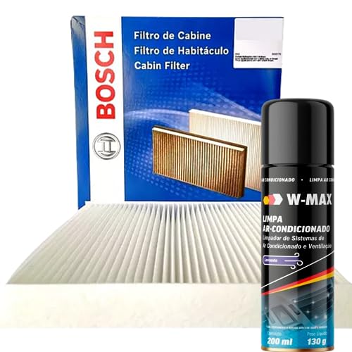 Filtro de Ar Condicionado Bosch CB587-0986BF0587 - Cruze Spin Cobalt Onix Prizma + Higienizador Wurt