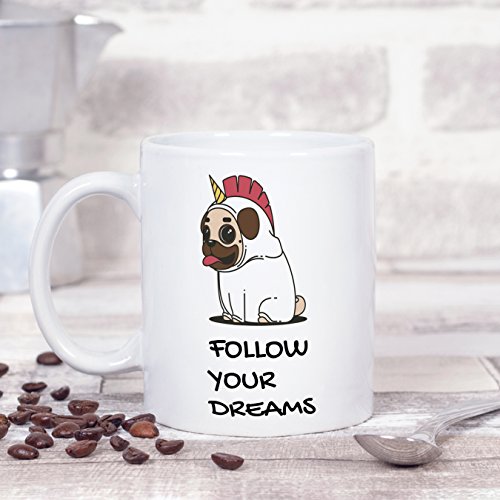 MUGFFINS Taza Unicornio (en inglés) - Follow Your Dreams - Regalo Original con Frases Divertidas para desayunos - Imagen 3