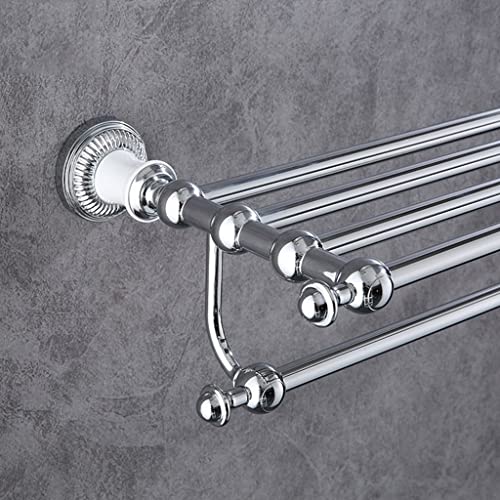 Porte-serviettes de bain double en argent antique accessoires rétro - 5